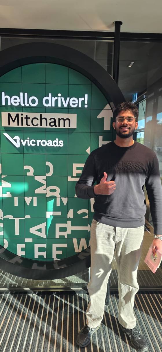 Pathfinder Driving School student celebrating their driving test pass at VicRoads Mitcham (Ringwood)